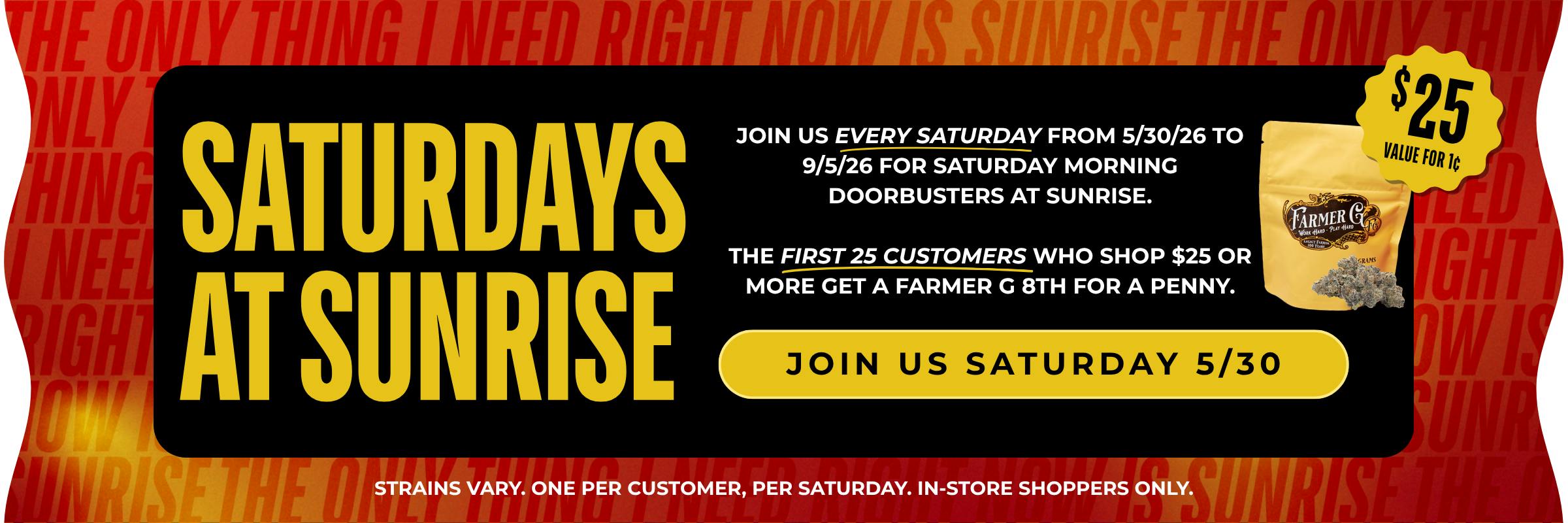 Doorbuster Saturdays at Sunrise 