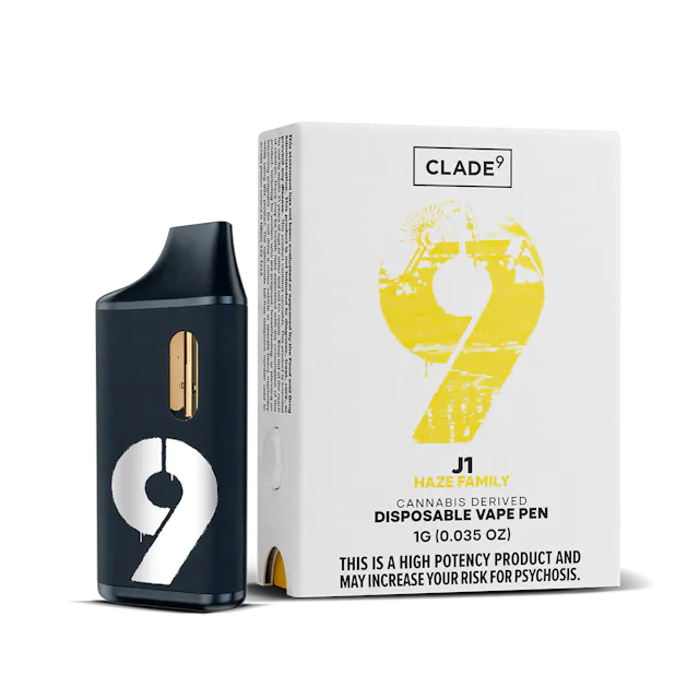 Clade9 Disposable Vape J1 1g (sativa hybrid, disposables)
