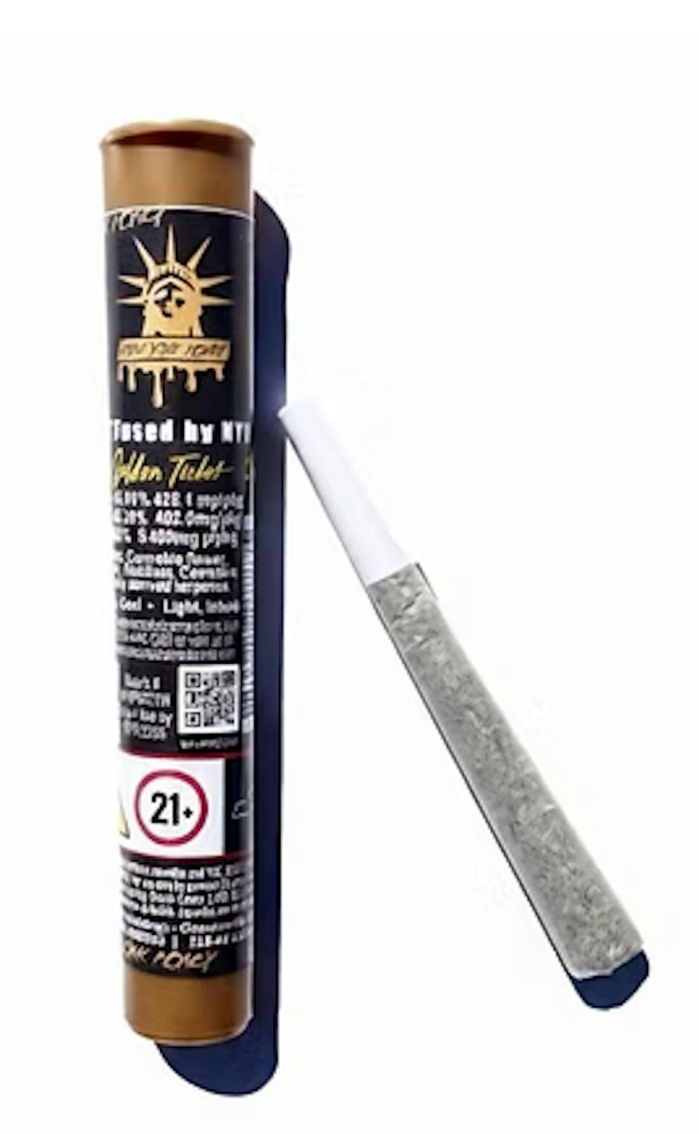 Product Infused Preroll | N'Fused Golden Ticket (S) New York Honey