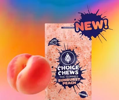 Choice Chews - 200mg Gummies - Sunburst Peach (Hybrid)
