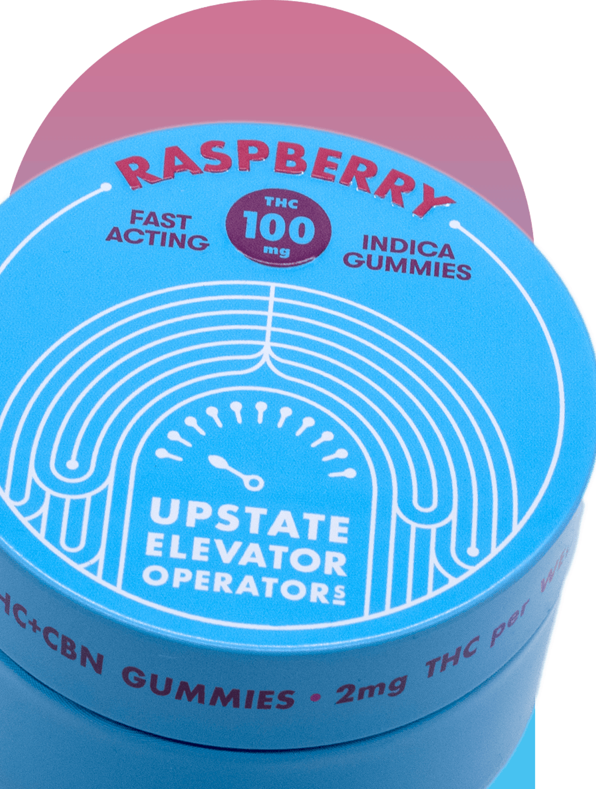 Image of Raspberry – 100mg THC+CBN Fast Acting Gummies