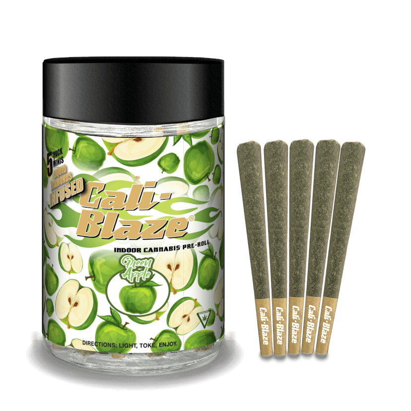 Cali-Blaze | Infused Pre-Roll 5-Pack - 3.5g - Green Apple
