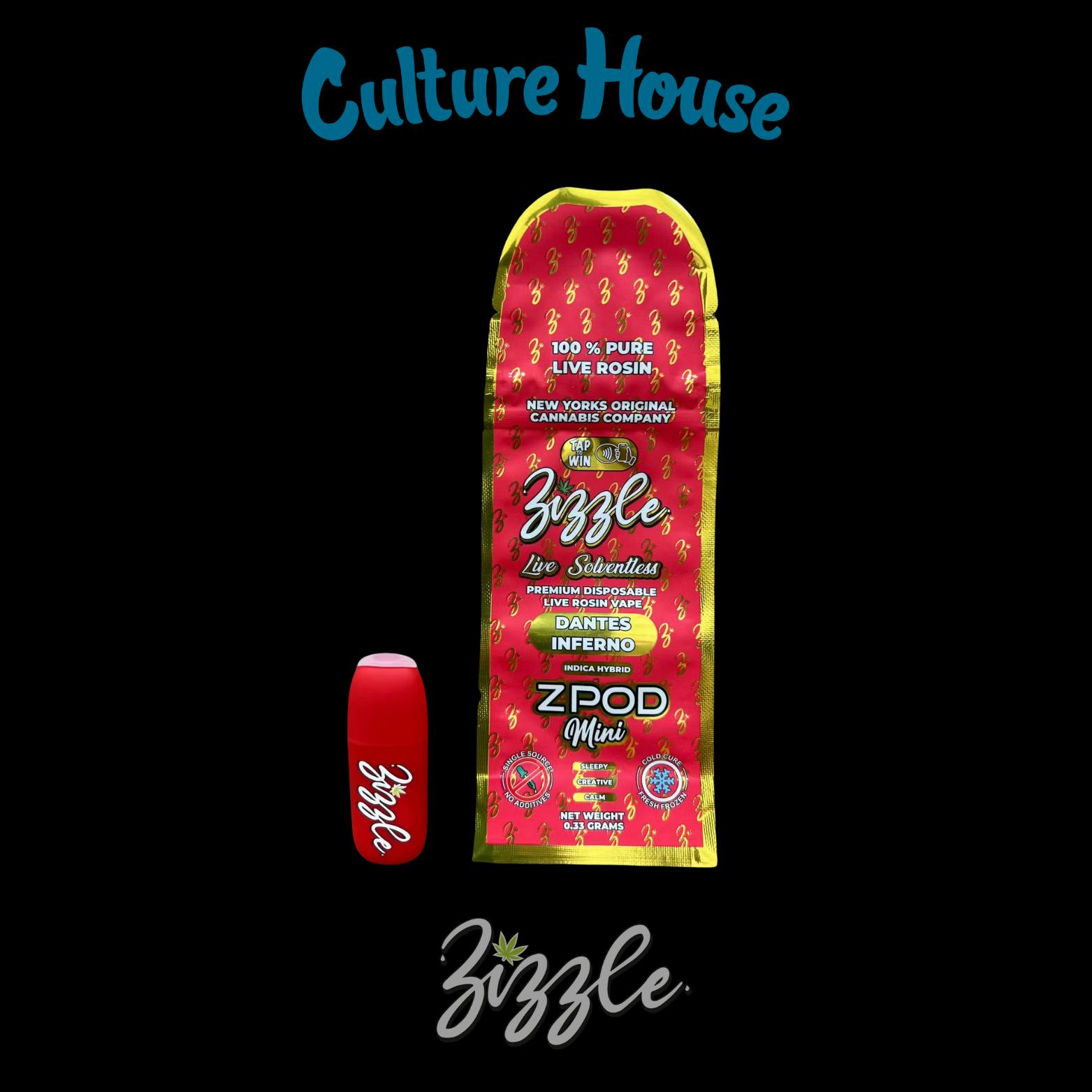 ZIZZLE Zizzle | Dantes Inferno | Live Rosin | Disposable - Culture