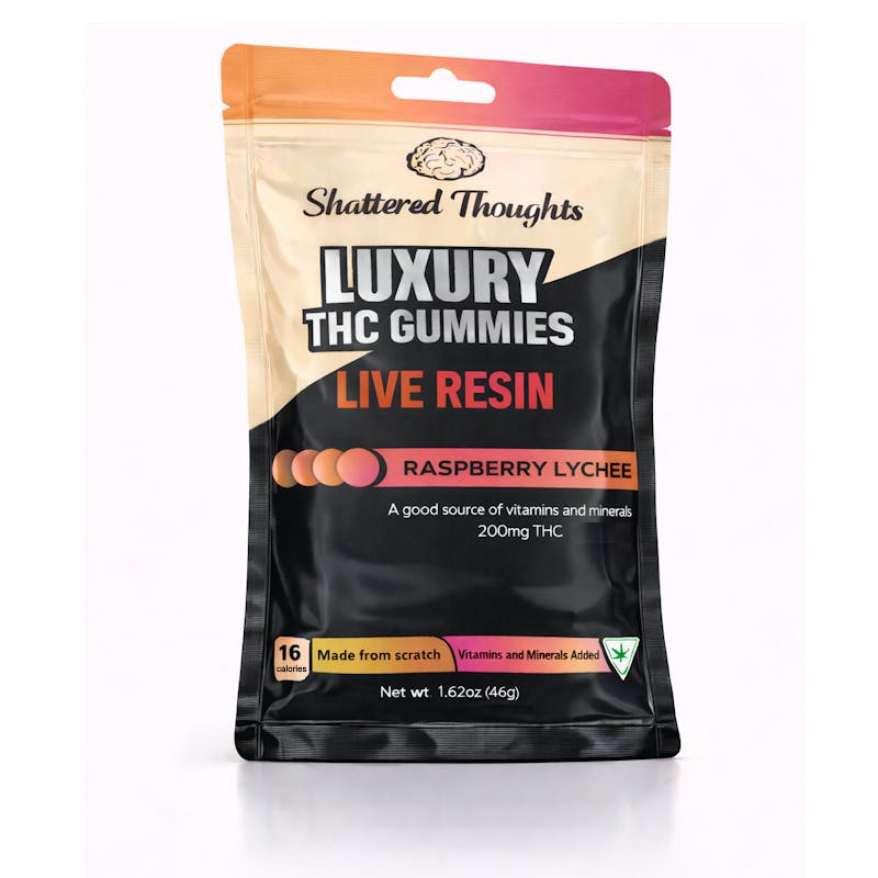 Product: Shattered Thoughts | Live Resin Gummies - 200mg - Raspberry Lychee