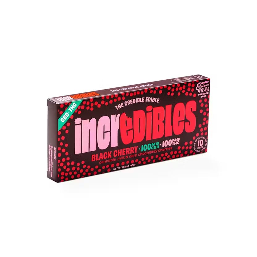 Incredibles | Black Cherry | Milk & Dark Chocolatey Cherries | 10pcs | 100mg