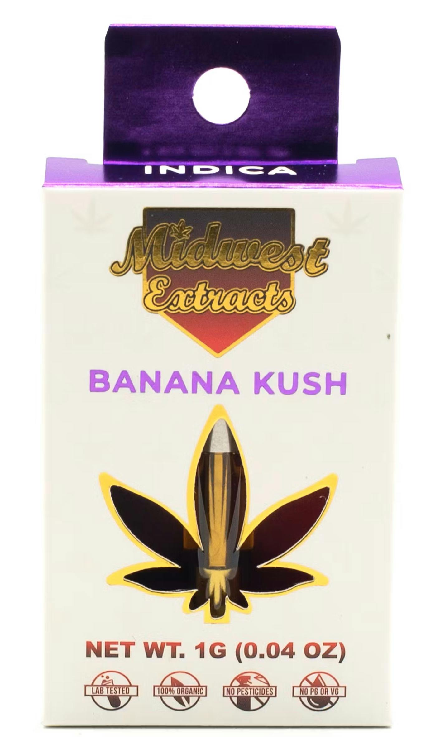 Product: MIDWEST EXTRACTS | BANANA KUSH - CART INDICA