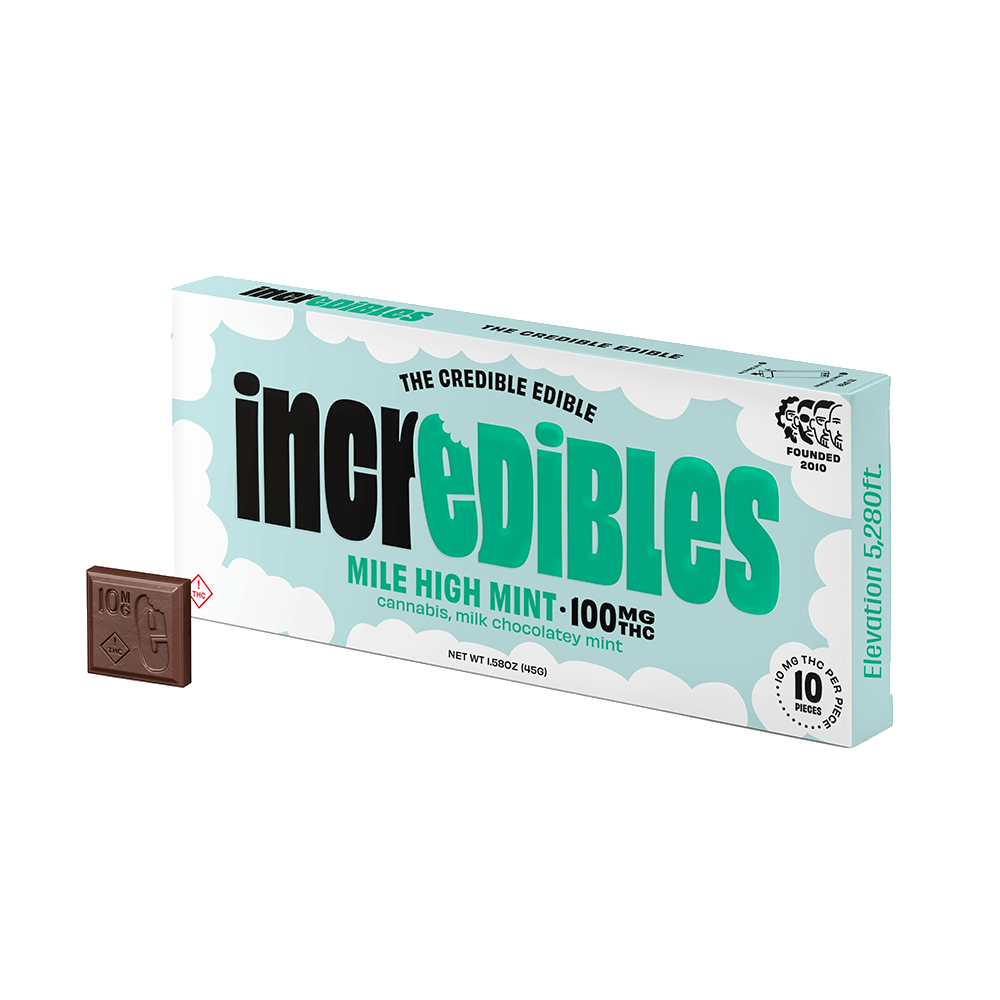 Incredibles | Mile High Mint | 100mg Chocolate Bar