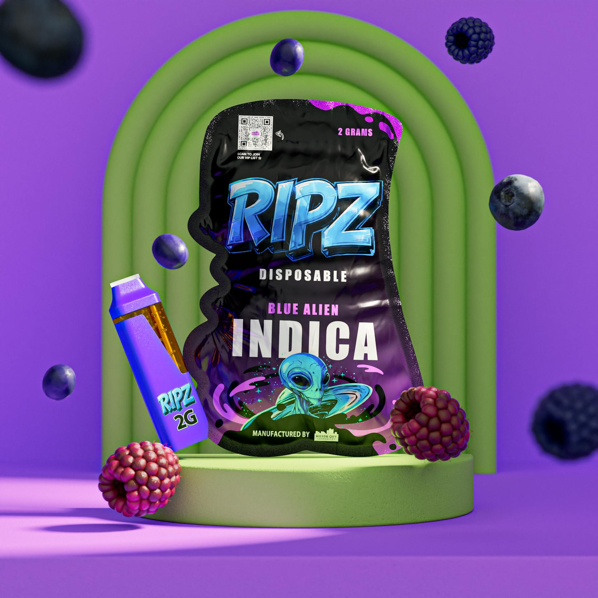 Ripz 2g Disposable Blue Alien
