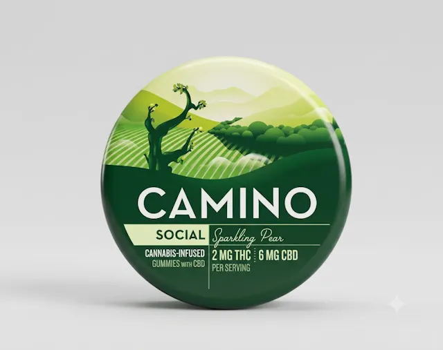 Camino Gummies Social - Sparkling Pear 3 CBD : 1 THC 20pk/40mg (hybrid, 2.8g)