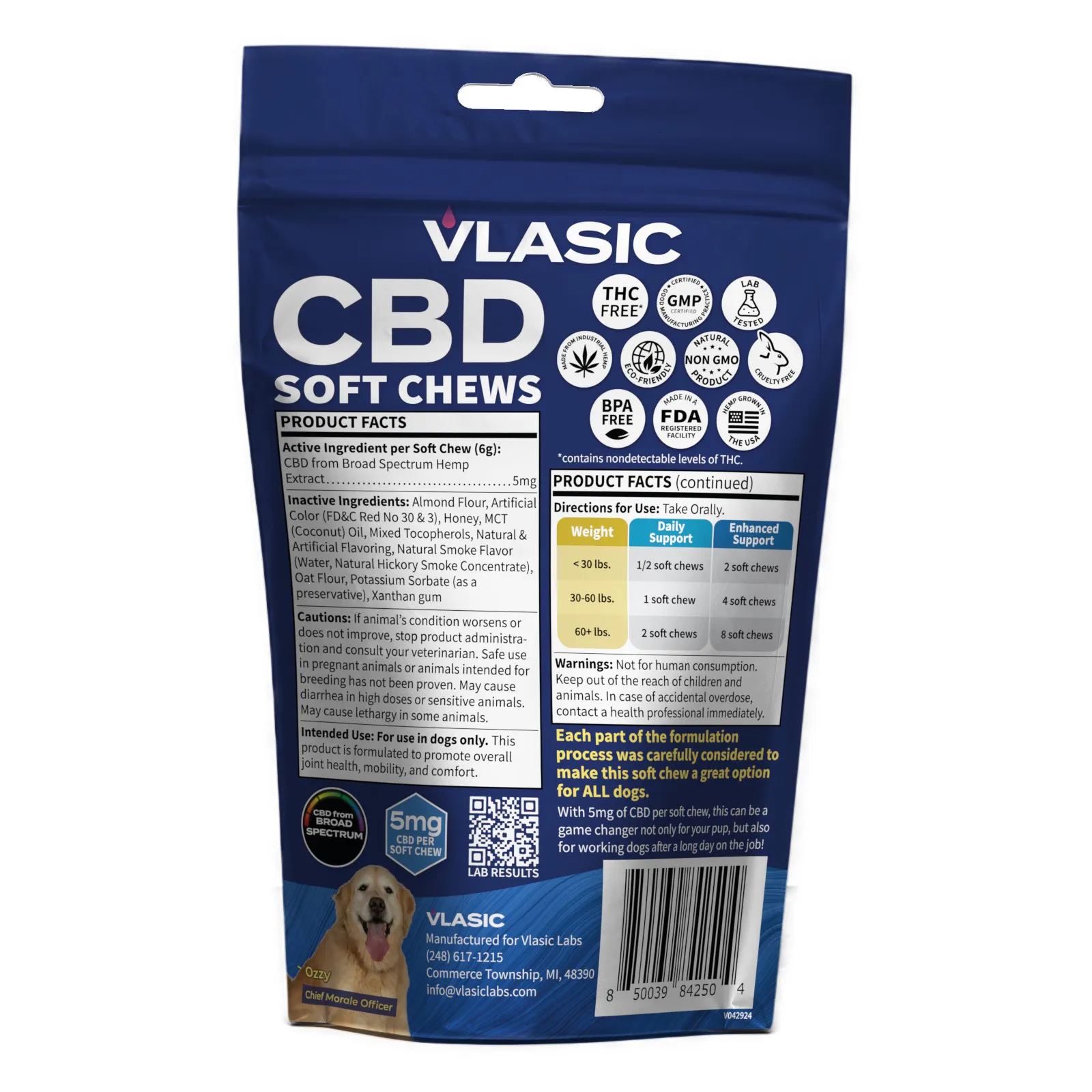 Broad Spectrum CBD Dog Chews (Beef Flavor) | Higher Love Marquette