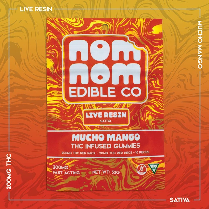 Nom Nom | 200mg THC Live Resin Gummies | Mucho Mango