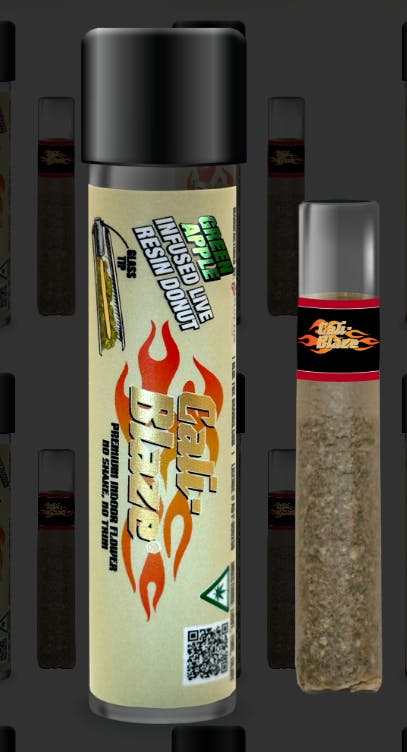 Cali-Blaze Donut | Green Apple | Live Resin Infused Preroll - 1.2g