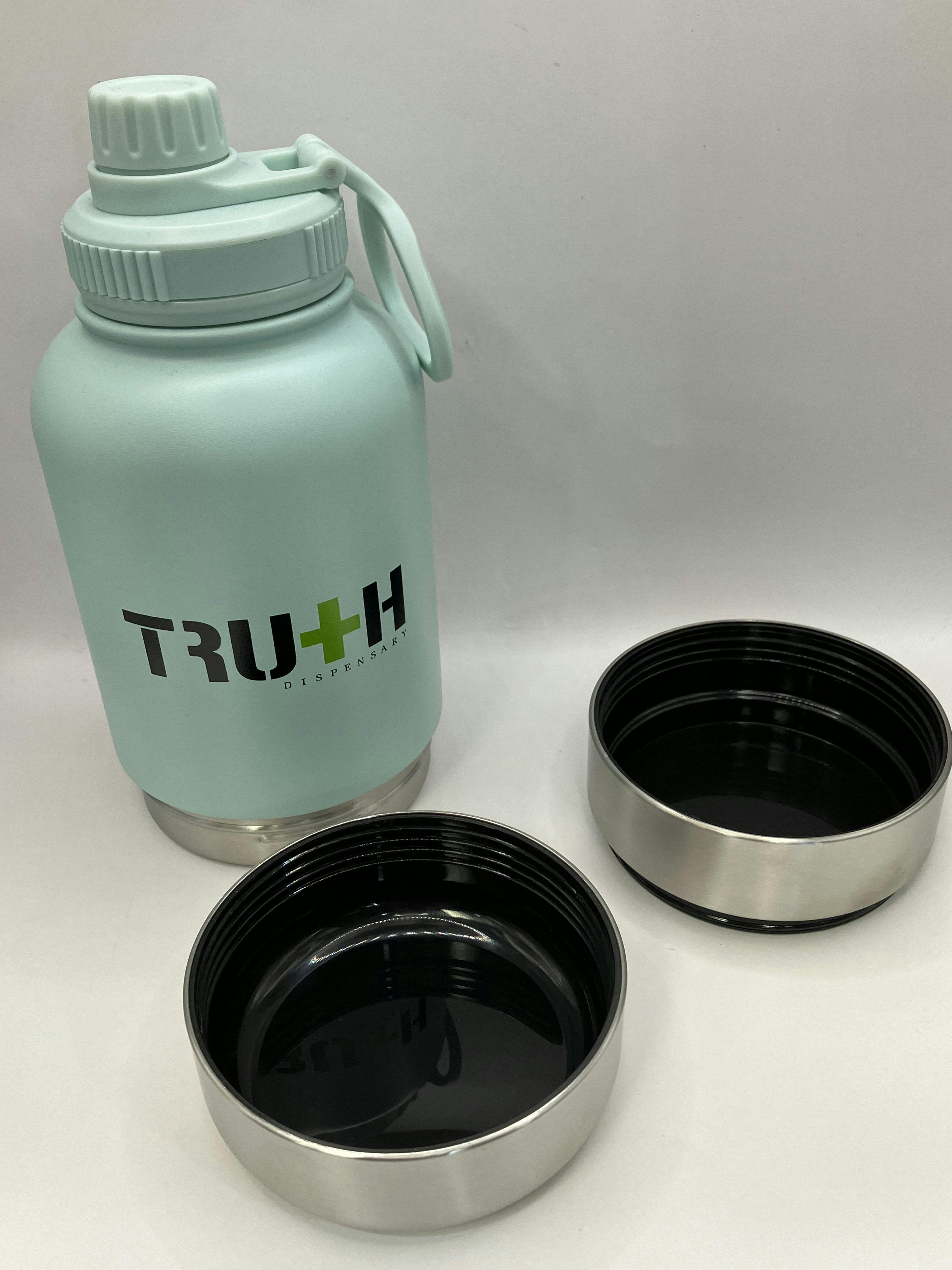 Photo of Truth stainless steel pet feeder travel dog water bottle 3 in 1 (Sea foam blue)