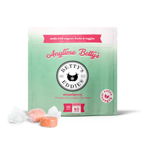 Bettys Eddies 40mg Strawberry Chews 0.4g/400mg-1