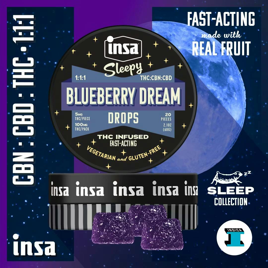 Product Blueberry Dream Sleepy Gummy Drops 1:1:1 THC:CBD:CBN | Edibles | 300mg