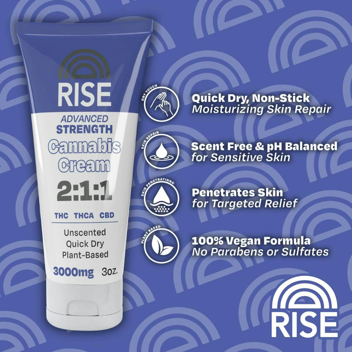 RISE Rise | 3oz THC/CBD Topical | Advanced Strength Cream - Puff