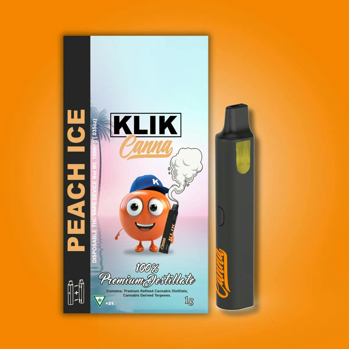 KLIK KLIK Disposable | Peach Ice - Puff Cannabis Cannabis Store in MI