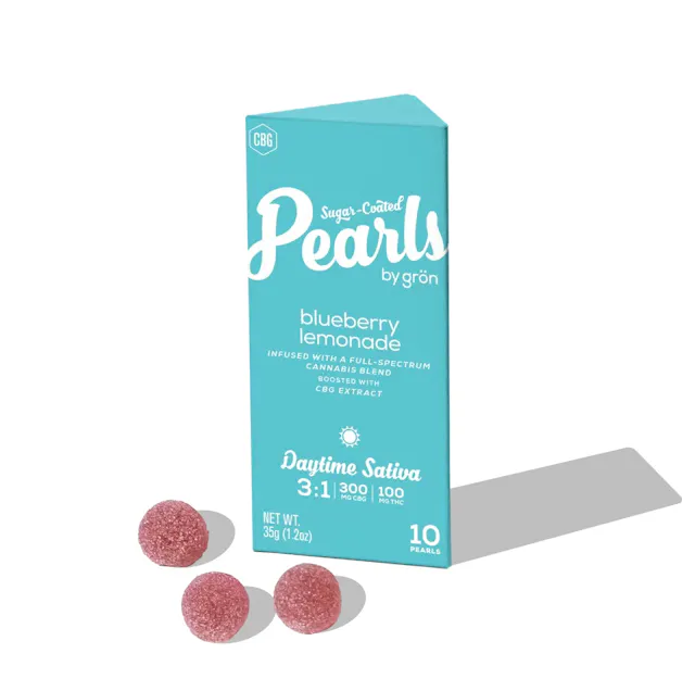 Grön Pearls Blueberry Lemonade 3 CBG : 1 THC 10pk/100mg (sativa, gummies, 2.8g)