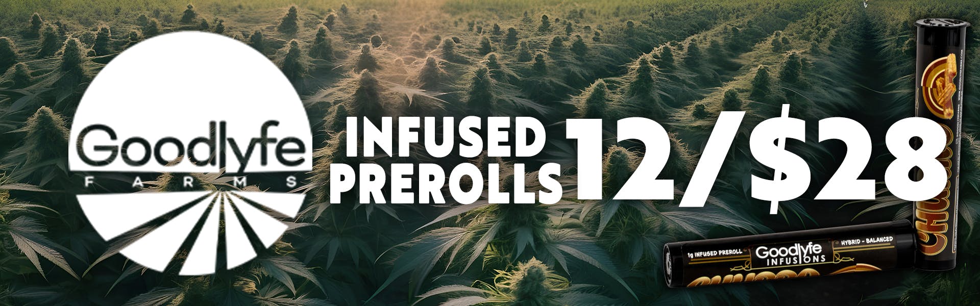 Fly Goodlyfe  AND Good Good 1g Infused Prerolls 12 For $28