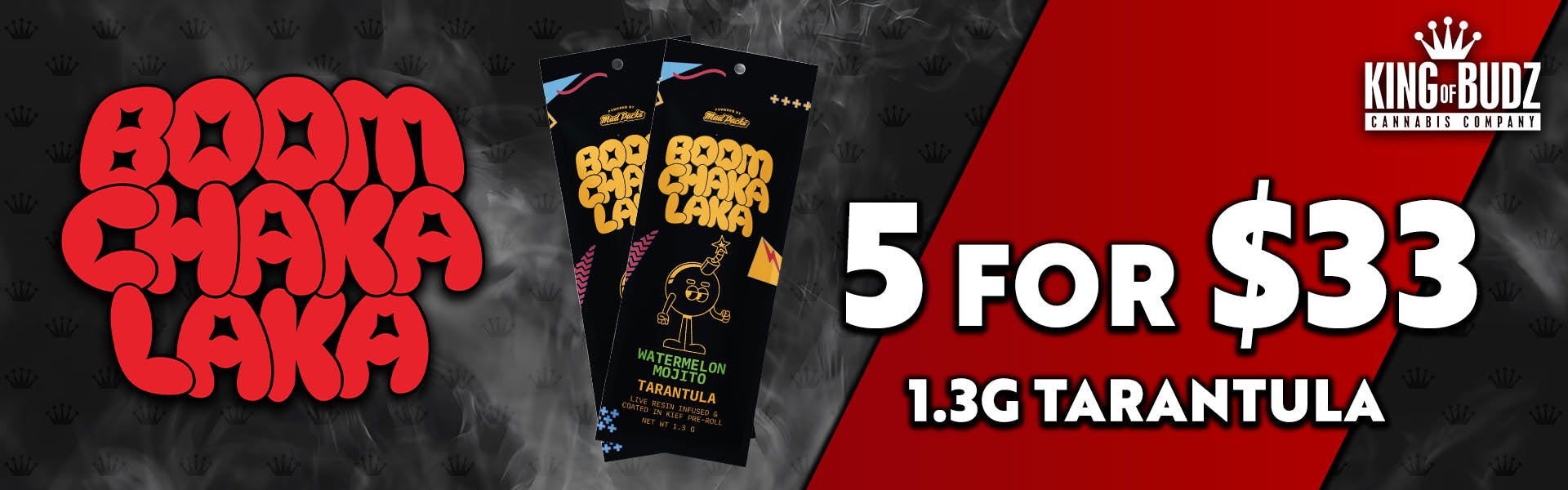 Boom Chaka Laka 1.3g Tarantula Prerolls 5/$33