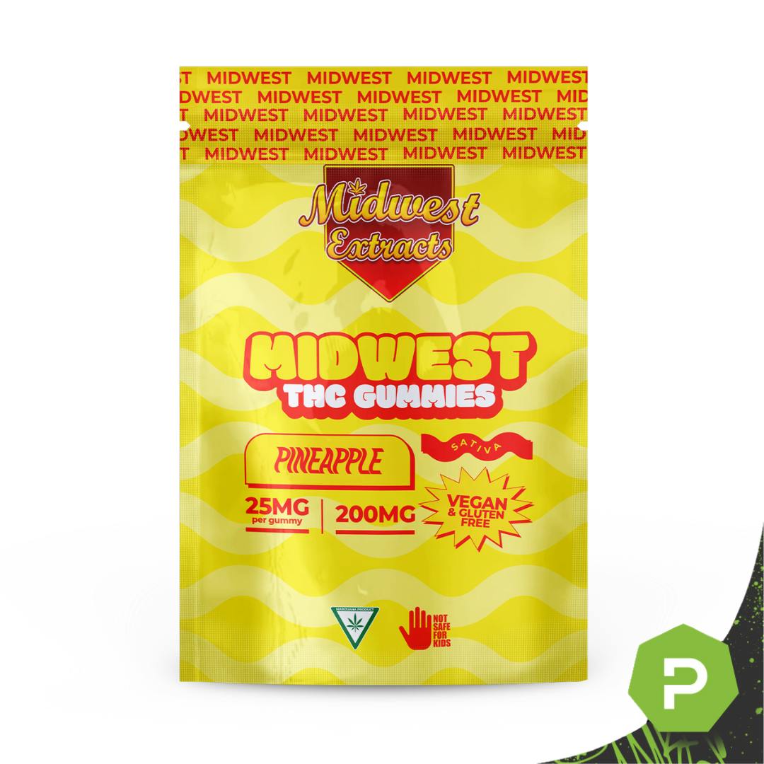 Midwest Extracts Pineapple | 200mg Gummies - Puff Cannabis