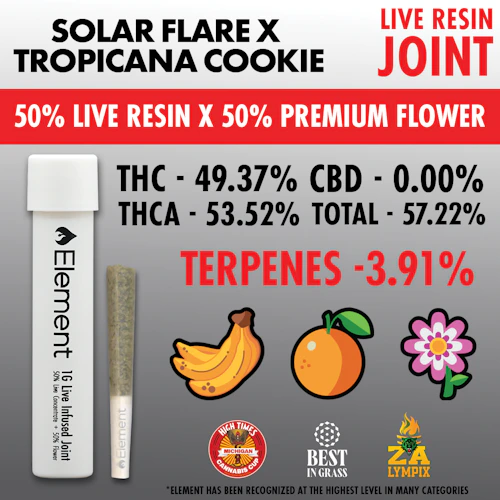 Element x KAI - 1g Live Resin Joint - Solar Flare x Tropicana Cookie