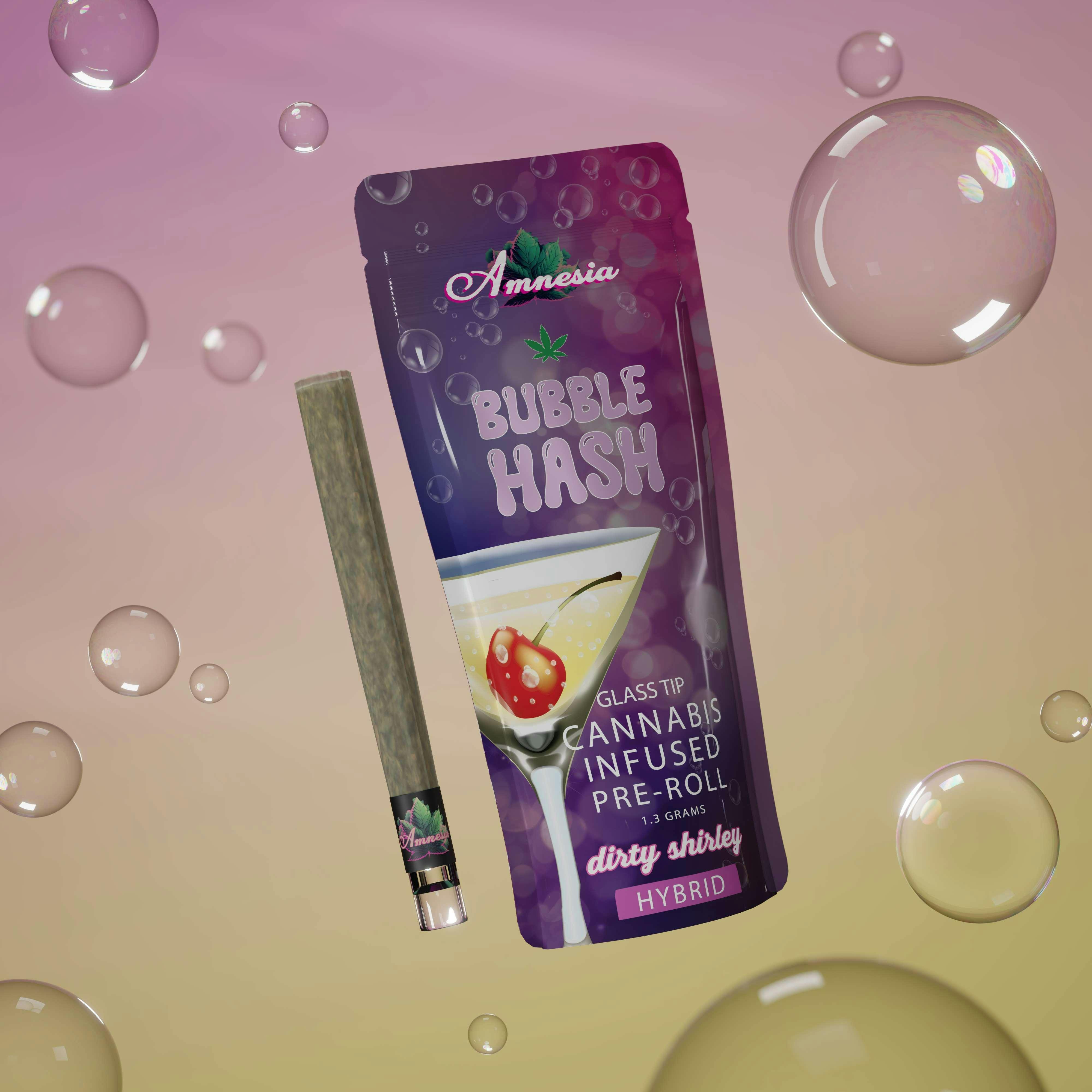 Amnesia - 1.3g Bubble Hash Infused Preroll - Dirty Shirley