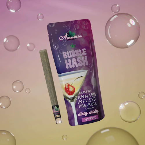 Amnesia - 1.3g Bubble Hash Infused Preroll - Dirty Shirley