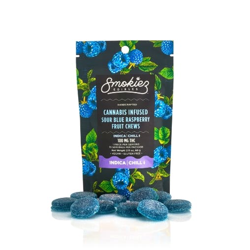 Product CNS Smokiez Gummies - Sour Blue Raspberry 100mg (10pk)