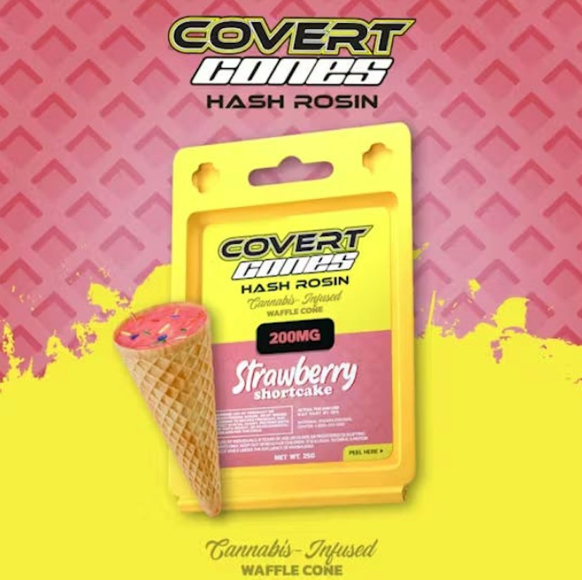 Covert Cups | 200mg Hash Rosin Cone | Strawberry Shortcake