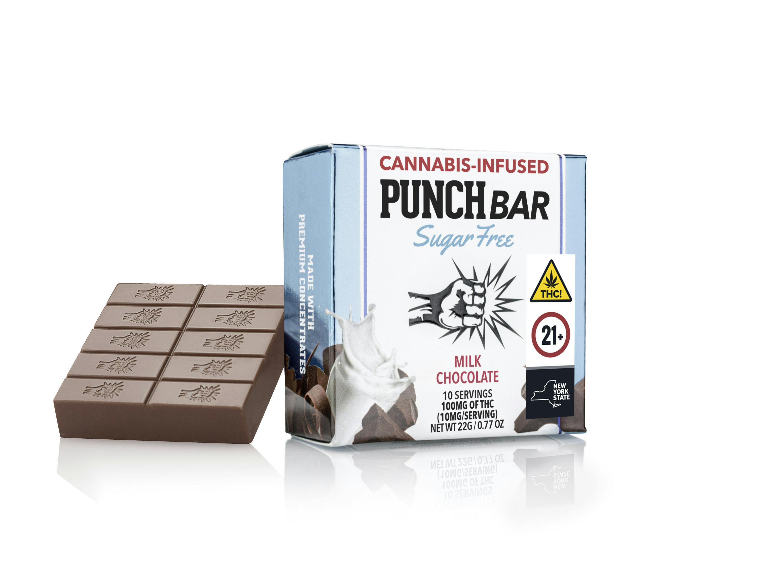 Punch Bar Milk Chocolate 10pk 100mg Chocolate Sugar Free