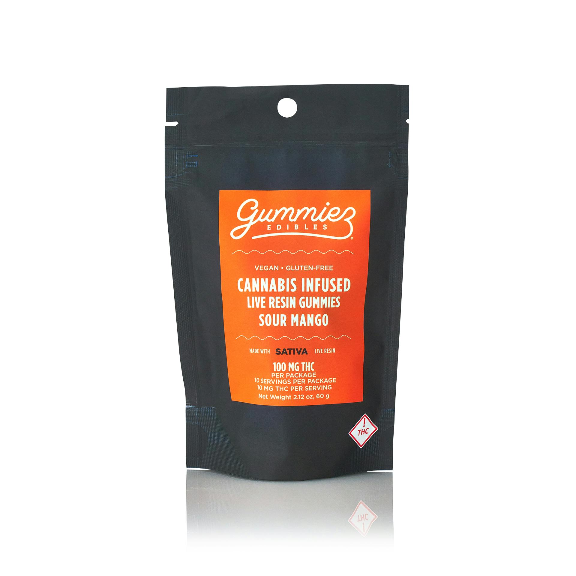 Live Resin Sour Mango Gummies 100mg (10-Pack | 10mg Each)