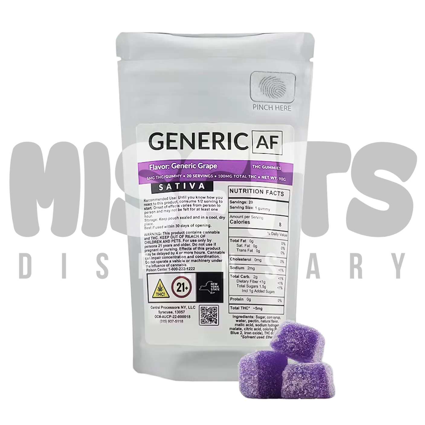 Generic AF | Generic Grape | Gummies | 100mg | Misfits Dispensary