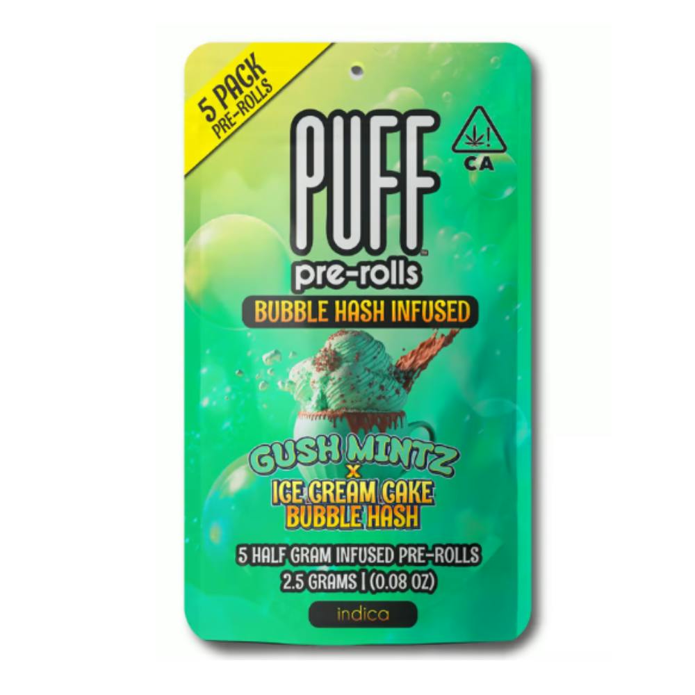 PUFF Pre-Rolls Gush Mintz x Ice Cream Cake Bubble Hash Infused