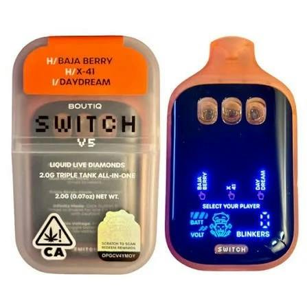 Baja Berry x x-41 x Daydream Liquid Live Diamonds Triple Tank Switch Disposable Hybrid by Boutiq – Vapes at Gatsby Cannabis