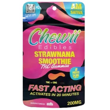 Chewii Fast-Acting Strawnana Smoothie AM Gummies 200mg Rec