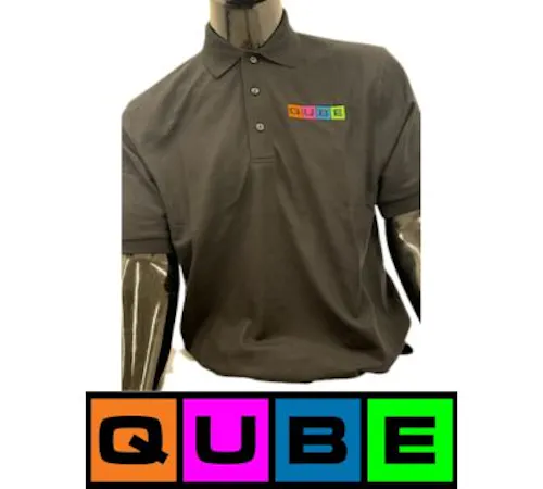 Qube | Black Polo Shirt | Color Logo | Extra Large-1