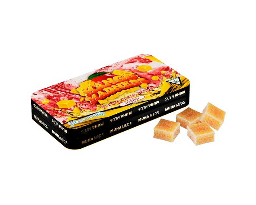Muha Meds x Mambas 200mg Hash Rosin Gummies Mango Madness