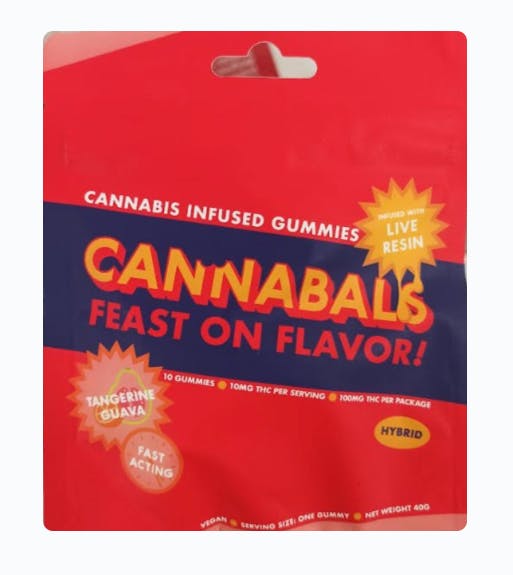 Product Live Resin Infused Gummies | Tangerine Guava (H) | 10mg | Cannabals