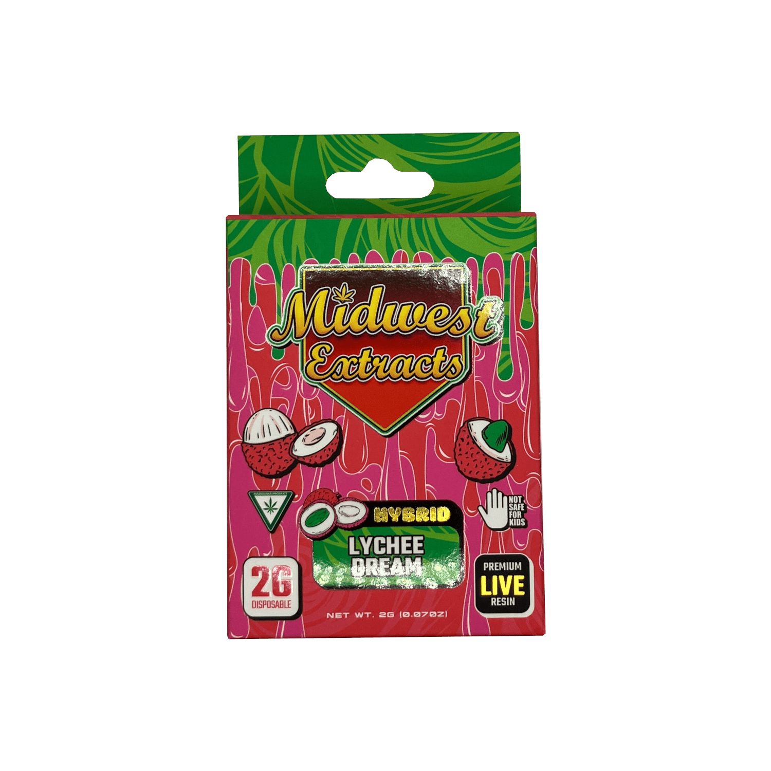 Product: Midwest Extracts | Live Resin Disposable - 2g - Lychee Dream
