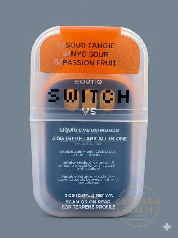 Boutiq | Sour Tangie x NYC Sour x Passion Fruit | Liquid Live Diamonds Disposable Vape - Sativa-Sativa-Sativa