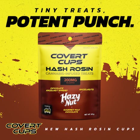 Hazy Nut | 25mg x 8pk | Hash Rosin Infused | Covert Cups