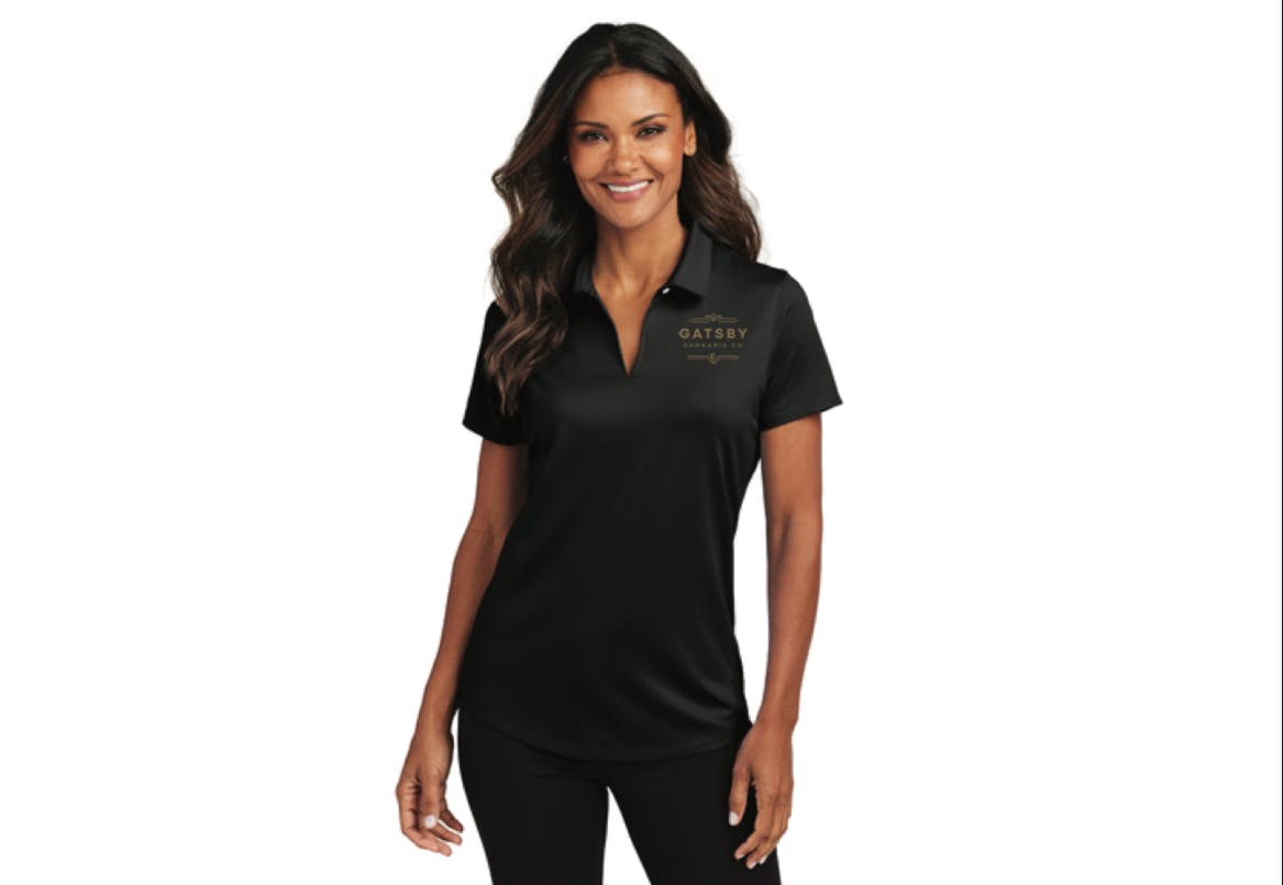 Product: GATSBY CANNABIS CO. MERCH | STRETCH POLO - LADIES | MEDIUM
