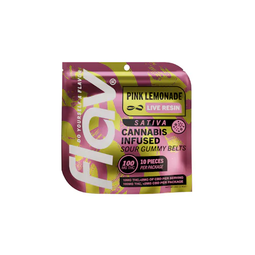 FLAV | Pink Lemonade Standard Dose  | Live Resin Sour Belts | 10mg-4