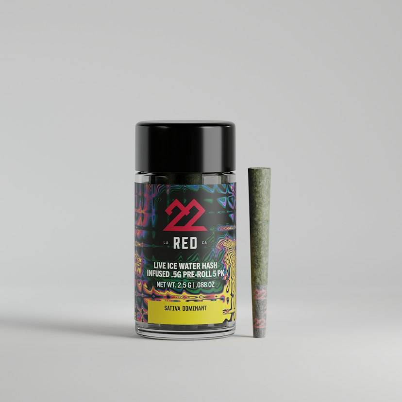 22Red - Cherry AK-47 Live Ice Water Hash Prerolls 5pk Sativa