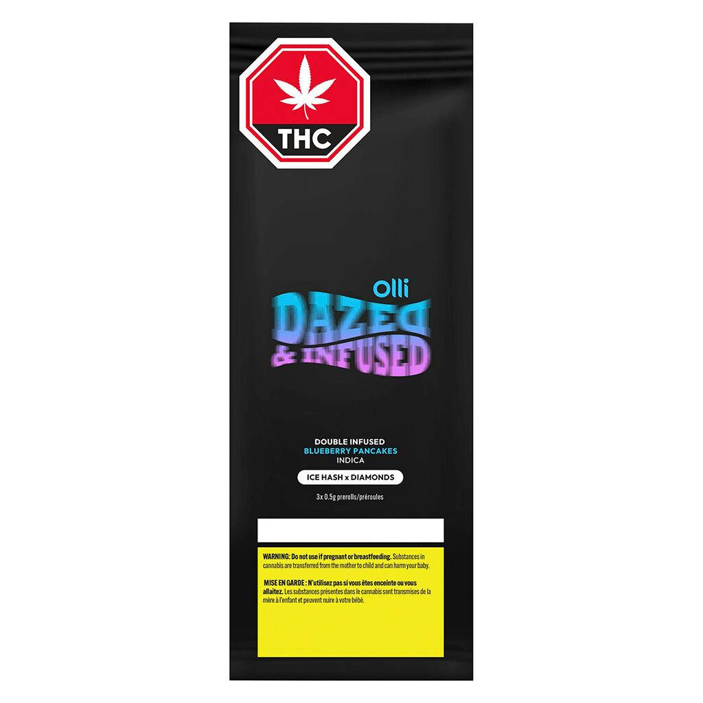 Dazed & infused - blueberry pancakes ice water hash + diamond infused prjs - 3x0. 5g