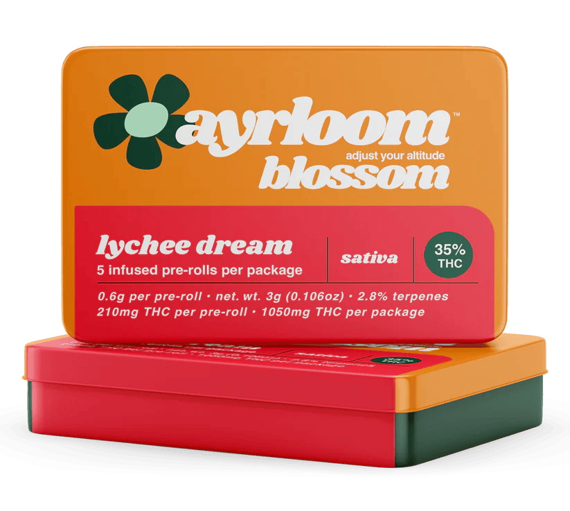 Ayrloom | Lychee Dream Infused Pre-Roll | 5 Pack | 3g | The Phinest Buds