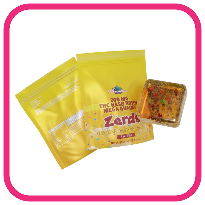Zerds | 200mg Hash Rosin Single Gummy | Lemon Cheesecake