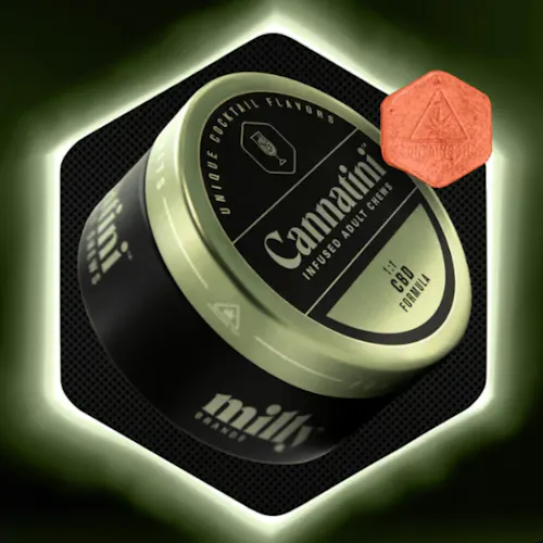 Cannatini Wild Strawberry Bellini CBD:D9 1:1 Gummies ~10mg 20pk (~200mg)-active