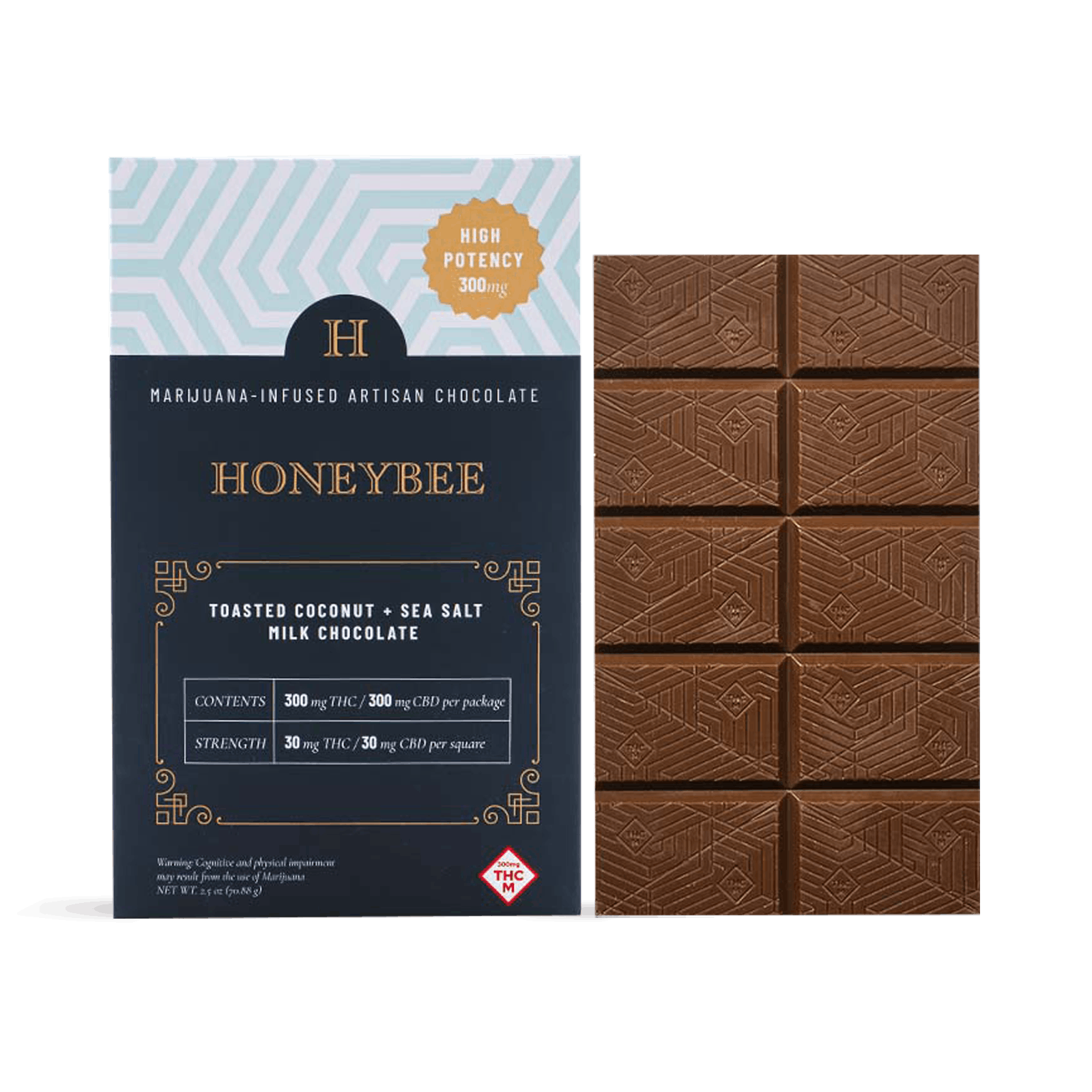 Honeybee High Potency Toasted Coconut + Sea Salt 1:1 Milk Chocolate ...